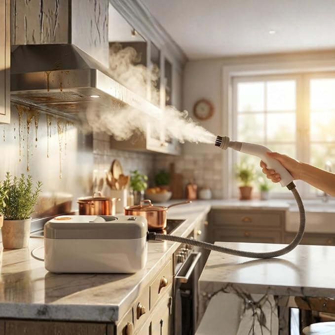 Handheld Steam Cleaner,1200W High-Pressure Steam Cleaner with 850ml Large Tank, 9-Piece Accessory Set for Home Use, 20s Fast Heating, Perfect for Cleaning Kitchen, Bathroom, Furniture and Tile Grout