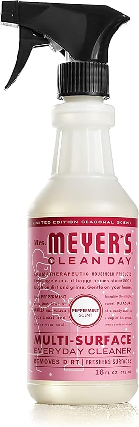 Mrs. Meyer's Multi-Surface Cleaner, Peppermint, 16 OZ (Pack of 6)
