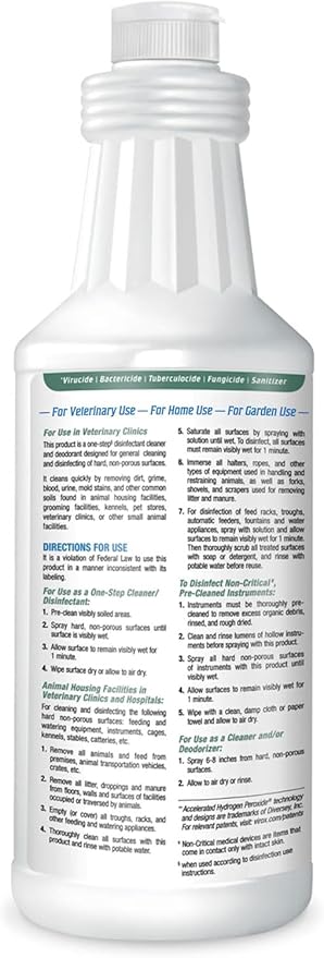 REScue One-Step Ready-to-Use Disinfectant Cleaner & Deodorizer – For Veterinary Use, Animal Shelters, Pet Foster Homes, Kennels, Litter Box – 32 Ounce RTU (6 Pack)