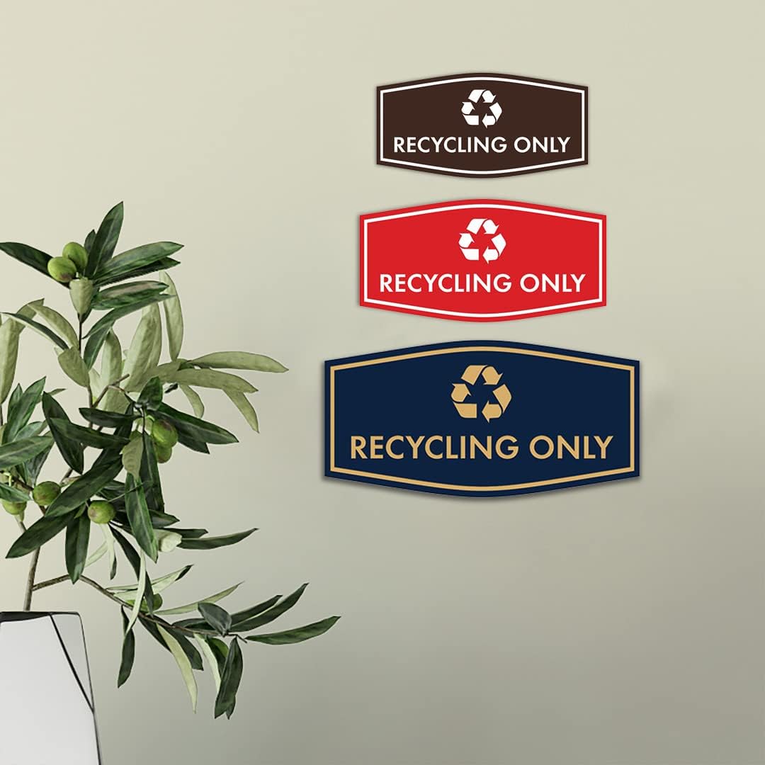 Fancy Recycling Only Sign (Blue) - Large