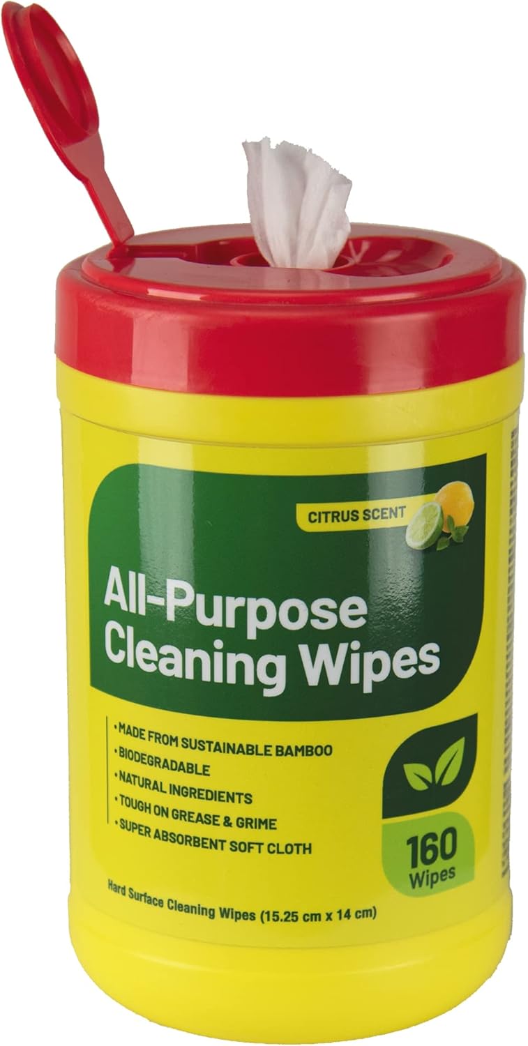 RTS Companies Inc All-Purpose Cleaning Wipes, Citrus Scent, Biodegradable, Multi-Surface, 160 Wipes (6 Pack)