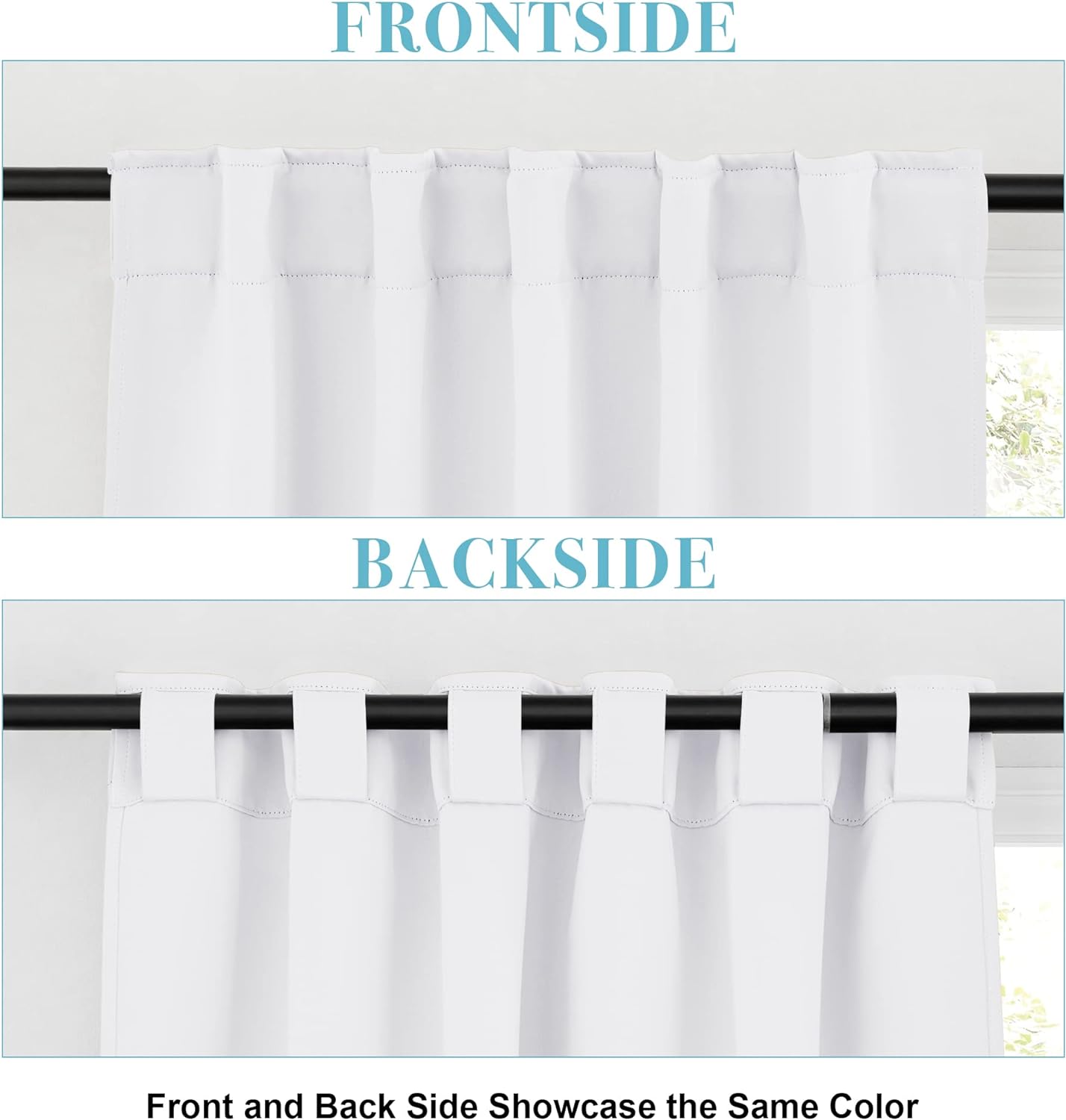 RYB HOME Small Window Curtains - Blackout Insualting Privacy Curtains for Kids Bedroom Kitchen Bathroom Basement Cafe Cabinet Tiers Drapes, 34 Width x 30 Length, 2 Panels, Pure White