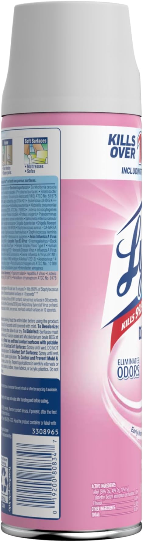 Lysol Disinfectant Spray, Sanitizing and Antibacterial Spray, For Disinfecting and Deodorizing, Early Morning Breeze, 1 Count, 19 fl oz each