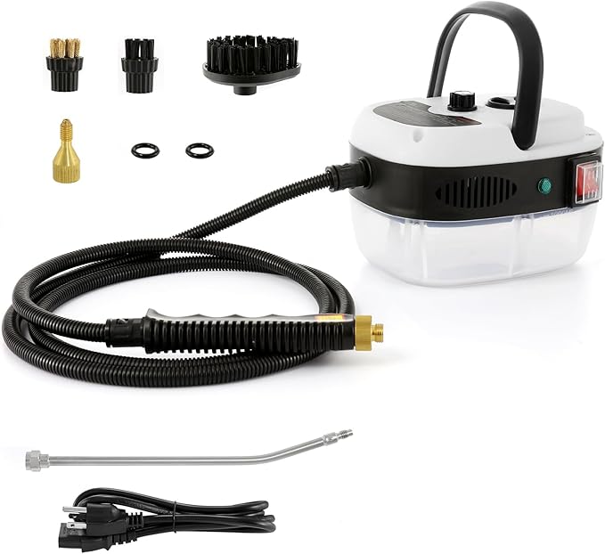 Dyna-Living Steam Cleaner 2500W Car Steamer for Auto Detailing Handheld Steamer Cleaner for Home, High Pressure Steam Cleaner with 1L Water Tank Portable Steamer for Cleaning Kitchen