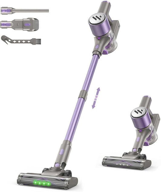 Vacuum Cleaners for Home,Cordless Vacuum Cleaner,Lightweight Stick Vacuum Cordless Rechargeable,Self-Standing Design,LED Touch Screen,Vacuum for Hardwood Floors,Carpet,Pet Hair(Deep Purple)