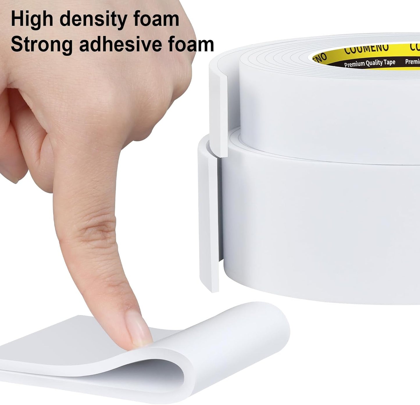 Single-Sided EVA Foam Tape, Single-Sided Sealing Strip Foam Pad Sponge Tape,Self-Adhesive Insulation Sealing Tape (White) 1inX16.4FT