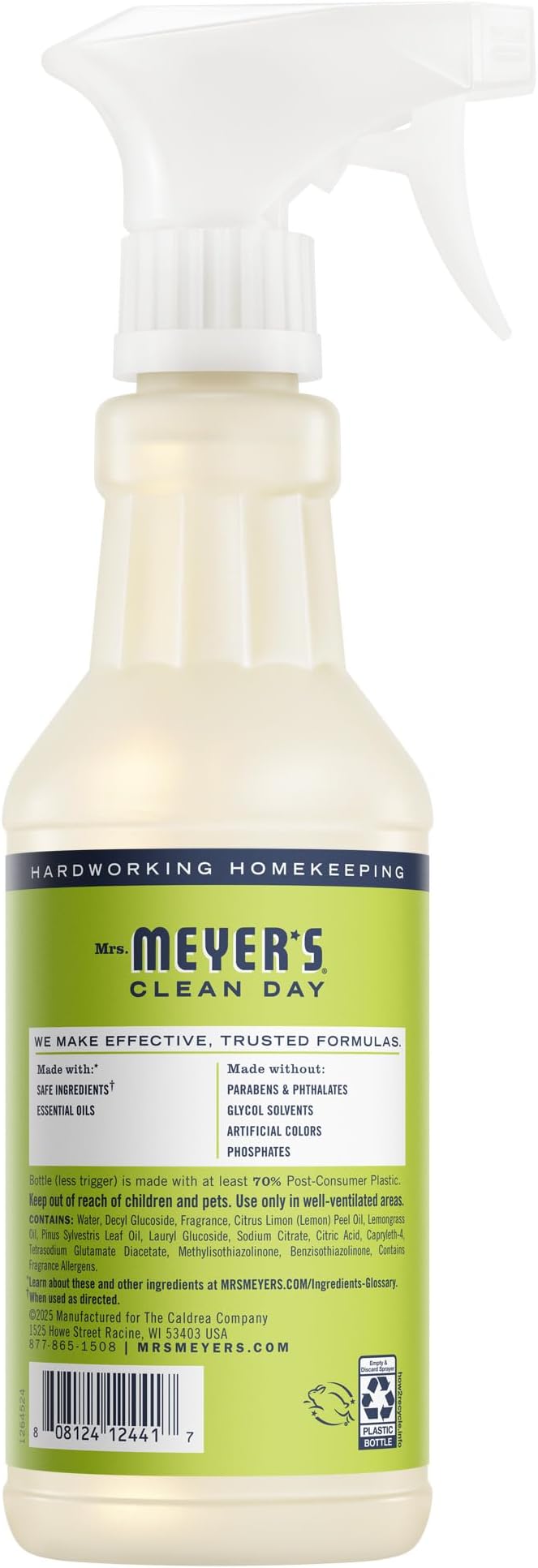 MRS. MEYER'S CLEAN DAY Multi-Surface Everyday Cleaner, Lemon Verbena Scent, 16 Fl Oz Bottle