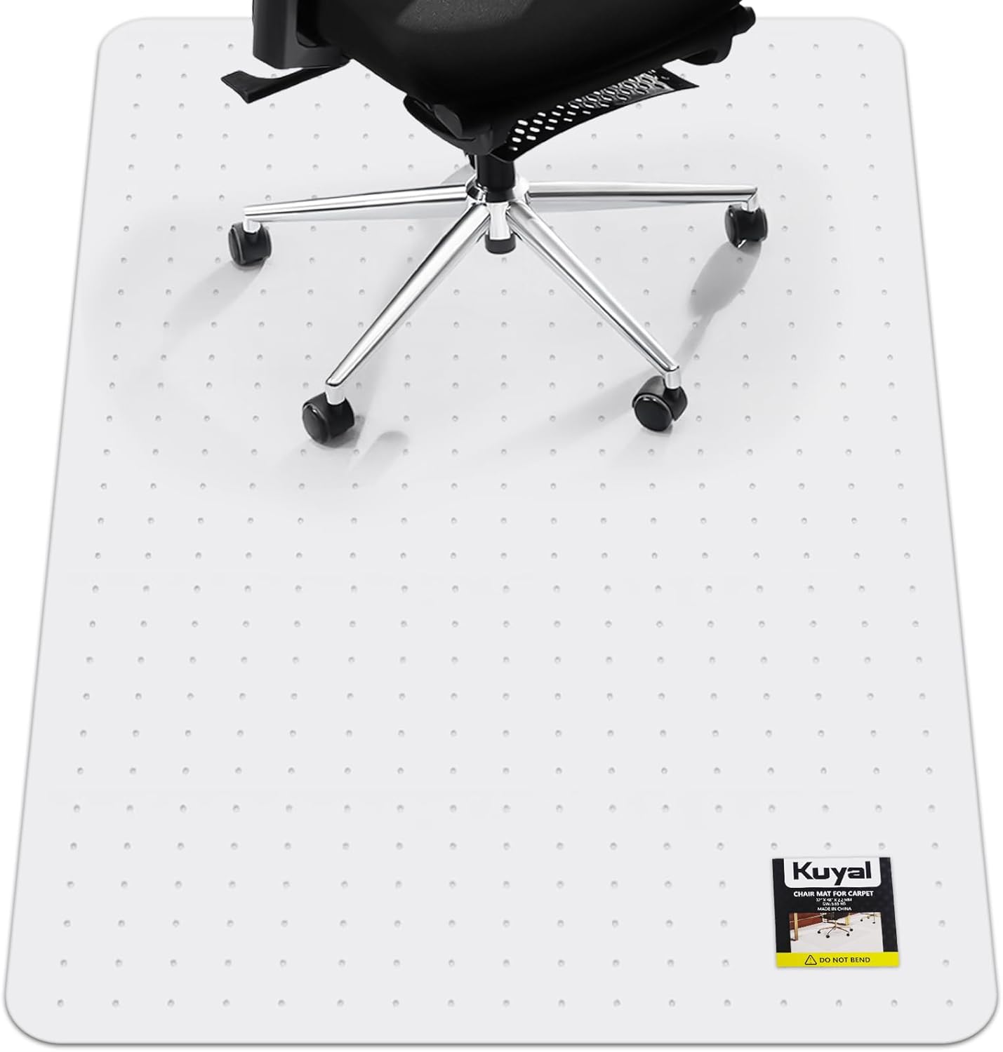 Kuyal Office Chair Mat for Carpet, 32x55 Clear Heavy Duty Computer Chair Mat, Under Desk Protector Carpeted Floors Mat, Easy Chair Movement,Ship Flat