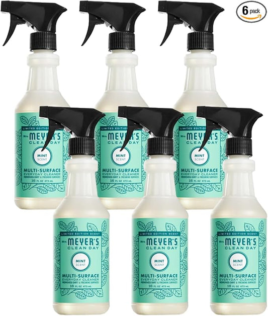 Mrs. MEYER'S CLEAN DAY Multi-Surface Everyday Cleaner Mint Scent, 16 Fl Oz (Pack of 6)