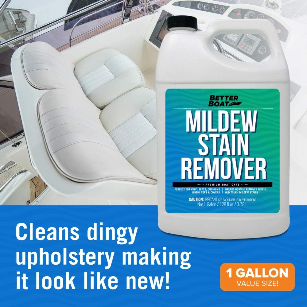Stain Remover Cleaner, 1 Gallon, for Boat Seats, Fabric, Canvas, Carpet, and Vinyl, Removes Stains from Boats, RVs, Cars, Bathrooms, Shower Walls, Patio Furniture, and Pillows, Spray Formula