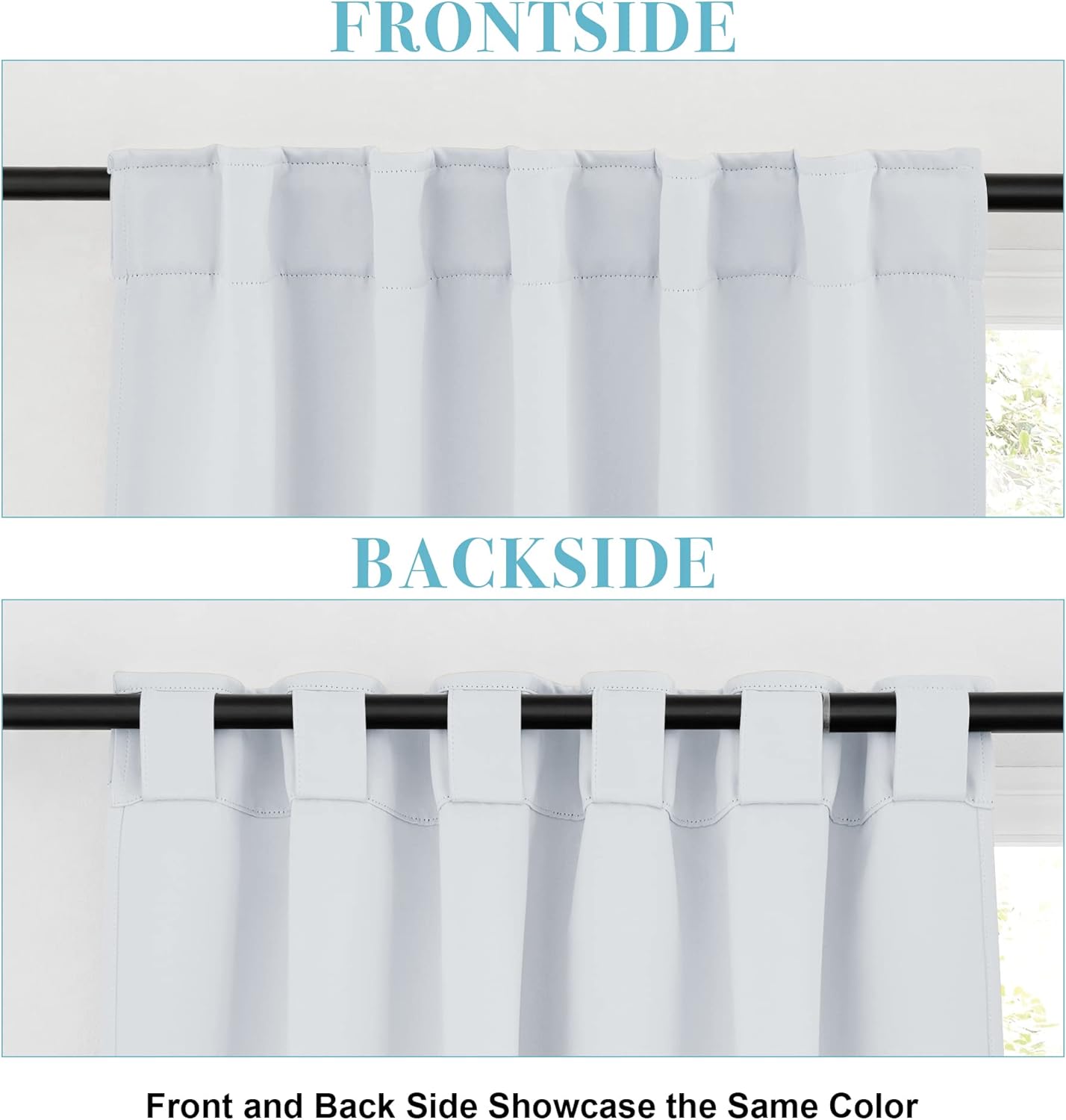RYB HOME Room Darkening Kitchen Curtains 2 Panels Set,Thermal Insulated Small Window Treatment Heavy Duty Drapes Full Privacy Protection for Laundry Bedroom Bathroom, Greyish White, W42 x L63 inch