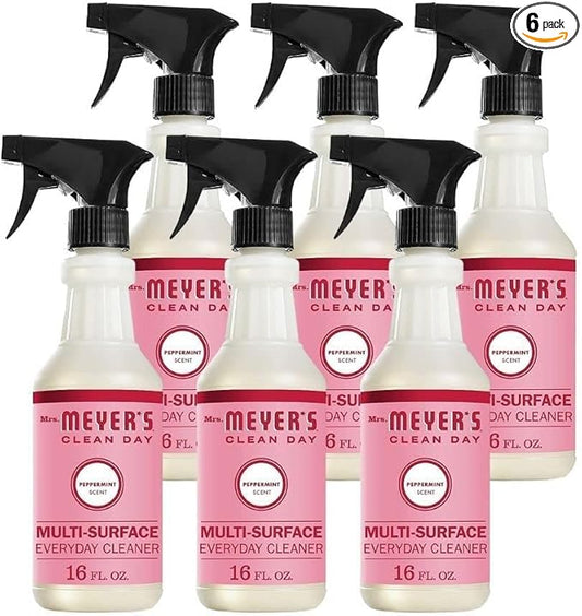 Mrs. Meyer's Multi-Surface Cleaner, Peppermint, 16 OZ (Pack of 6)