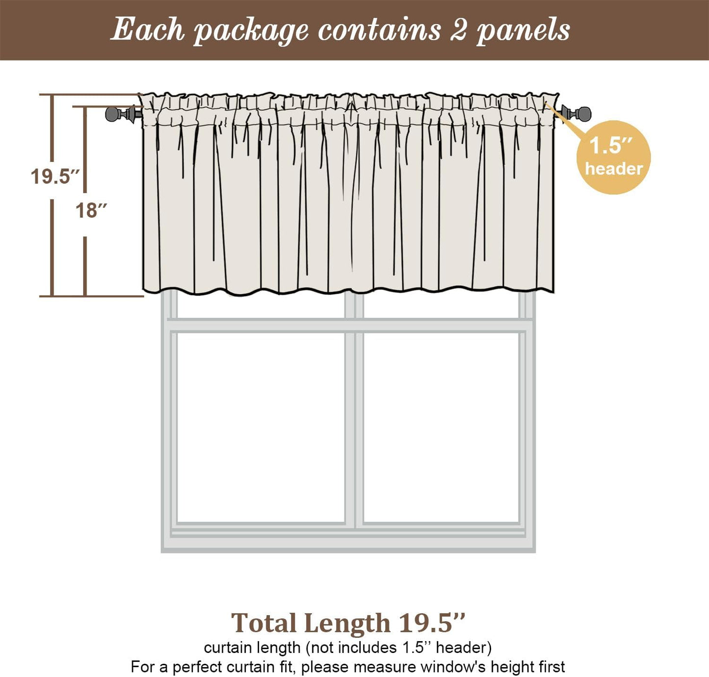 Chyhomenyc Sheer Valances for Windows 2 Pack, Small Window Curtains for Living Room Bathroom Cafe Laundry Basement, Modern Top Dual Rod Pocket Voile Curtain, 42W x 18L inches, Hunter Green