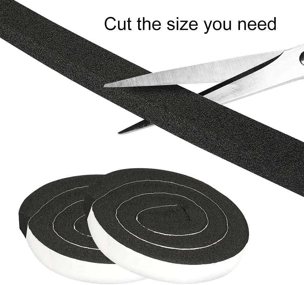 YIJUHOU 2 Rolls 1.18 Inch X 1 Inch Open Cell Foam Tape for Window Air Conditioner Insulation,High Resilience Weatherstrip Window Seal,Block The Draft and Cool Air Loss,Total 11FT