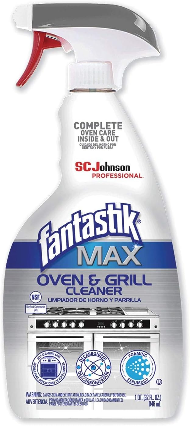 SC Johnson Professional Fantastik Max Oven & Grill Cleaner Spray, Cleans Inside and Out, 32 Fl Oz