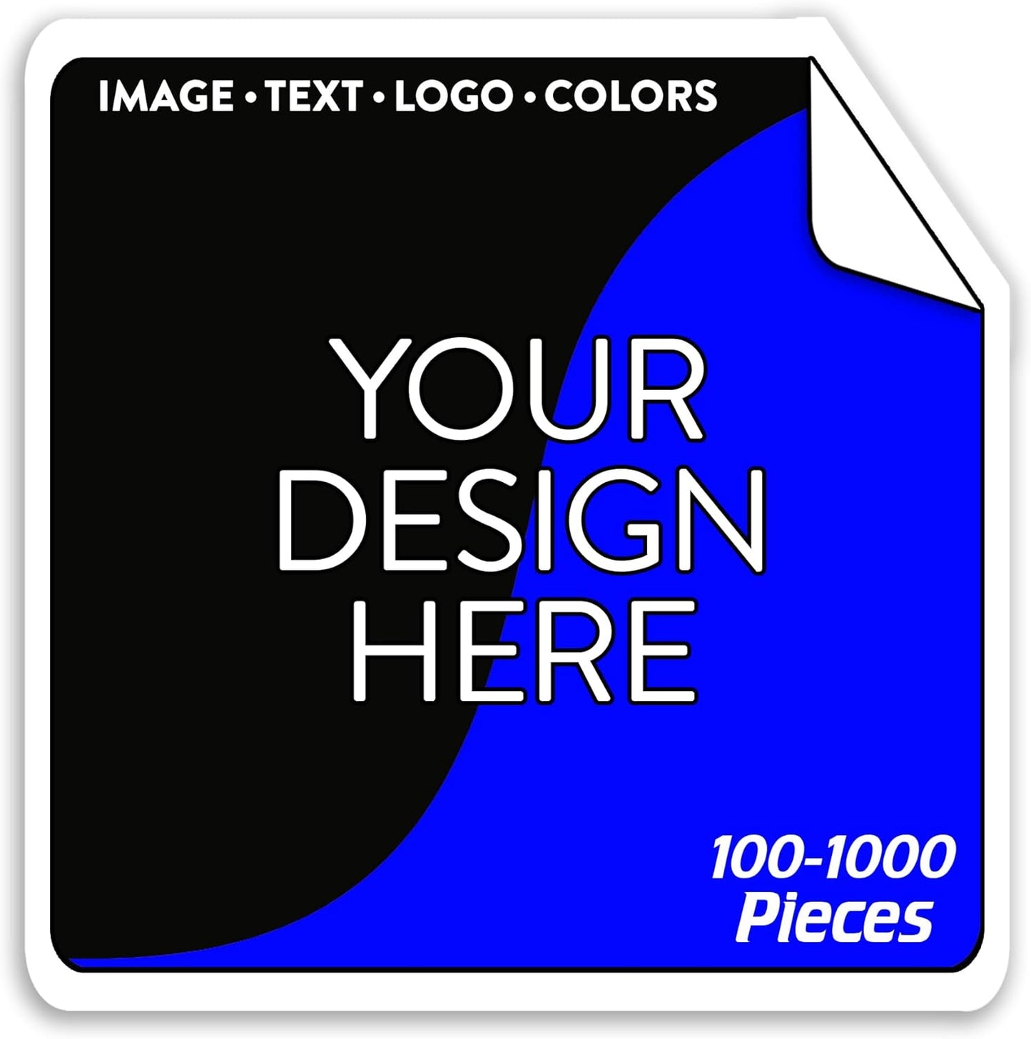 5-1000 Custom Vinyl Stickers - Upload Your own Image, Text, Design, Logo - Personalized Logo Labels for Handmade, Packaging, Bottle, Jars, Candle, Brand Stickers (Black, 1.5x1.5 Square)