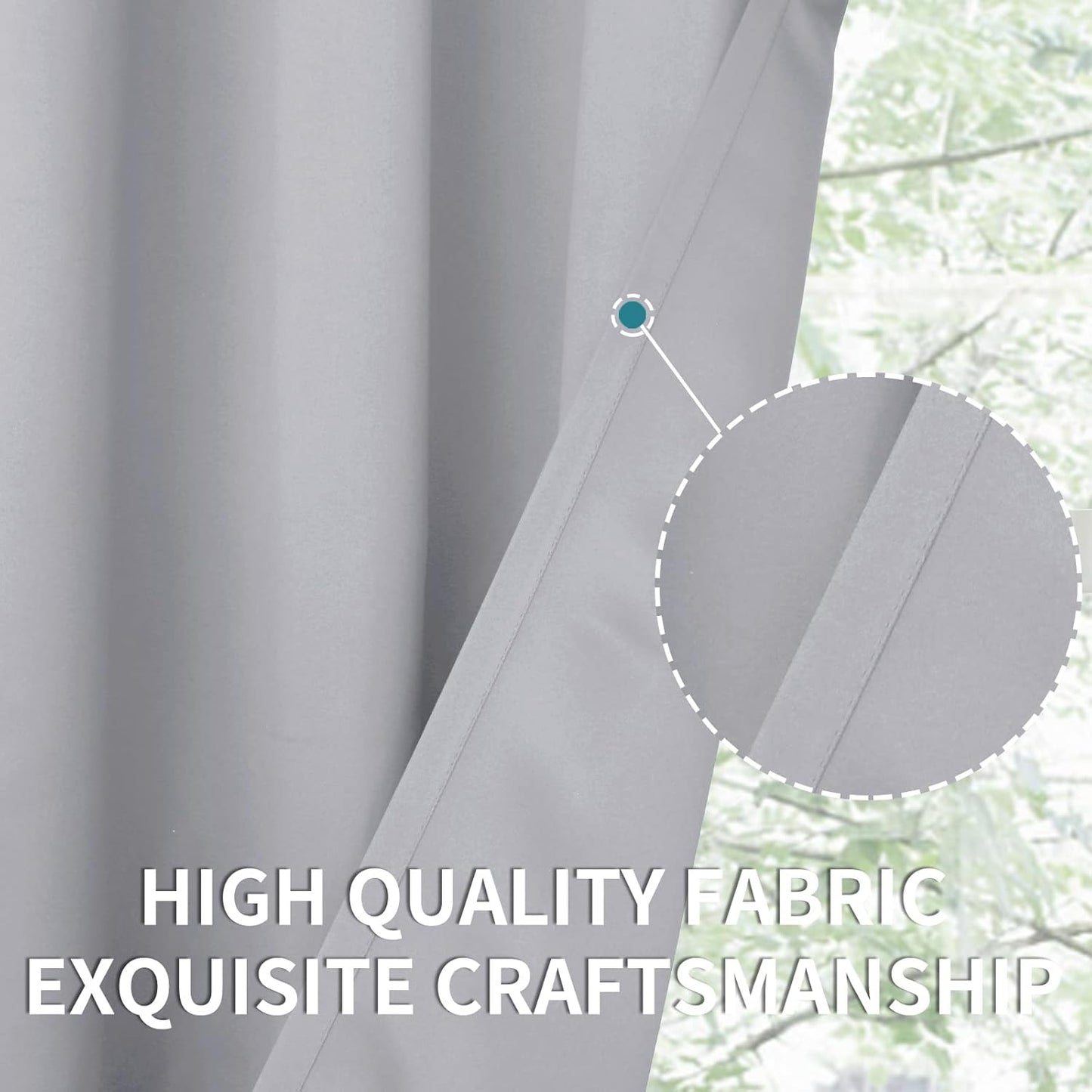 BGment Light Grey Blackout Curtains 90 Inches Length - Rod Pocket Room Darkening Window Drapes for Bedroom Living Room Office, 2 Panels, 52 x 90 Inch
