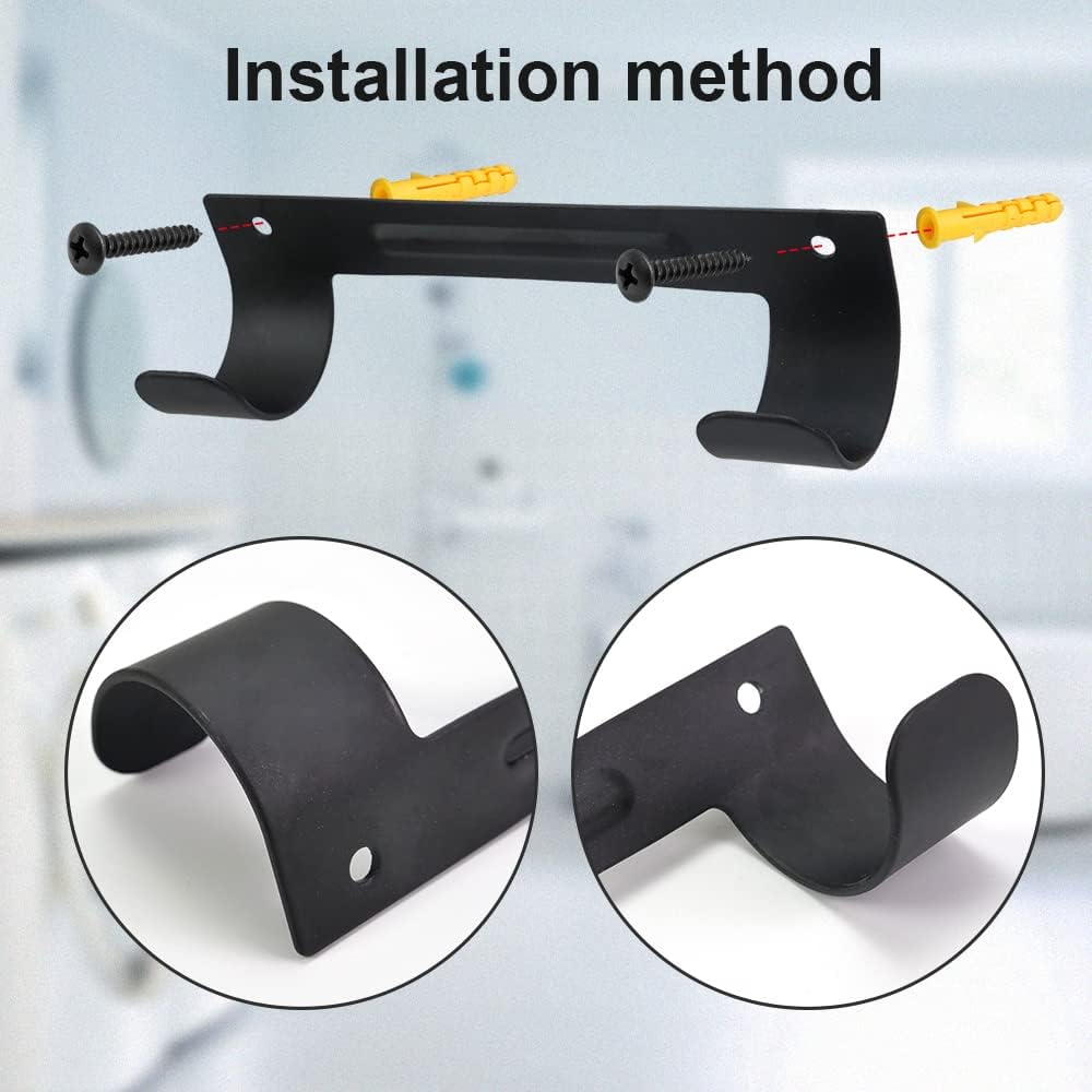 Ironing Board Hanger Wall Mount Ironing Board Holder Organizer Wall Rack for Laundry Rooms Storage Rack Hanging Shelf Hanger (Black-4 PCS)