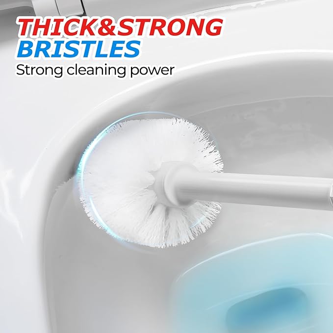 2 in 1 Toilet Plunger and Brush Set,Extended Handle Plunger,Toilet Bowl Brush Plunger Set,Bathroom Cleaning Tools,Cleaning Brush,Toilet Brush Plunger Combo,Light Grey（20.8inch）
