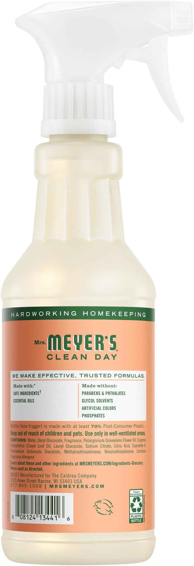 MRS. MEYER'S CLEAN DAY Multi-Surface Everyday Cleaner, Geranium Scent, 16 Fl Oz Bottle