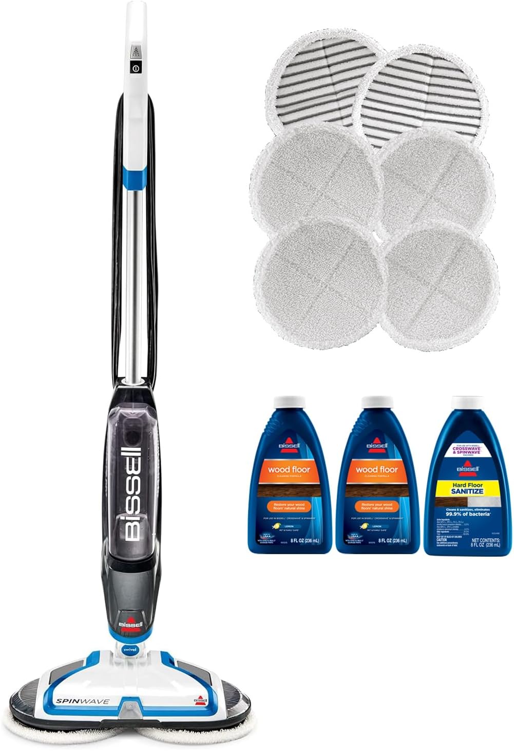 Bissell® SpinWave Hard Floor Expert Corded Spin Mop Cleaner with Washable mop Pads for Sealed Hard Floors, 20393