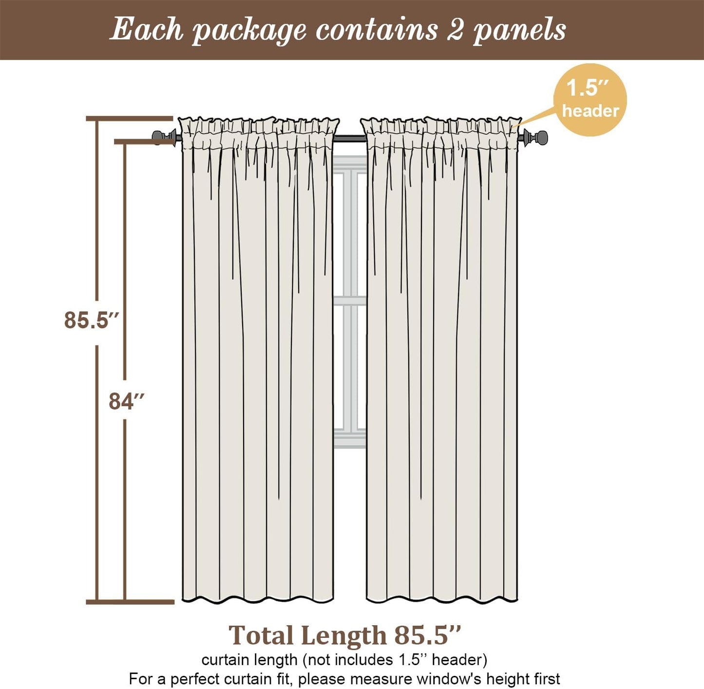 Chyhomenyc Black Sheer Curtains 84 Inches Long 2 Panels, Light Filtering Black Curtains for Living Room, Soft Gentle Voile Rod Pocket Bedroom Window Drapes, 59Wx84L Inch, 2PCS