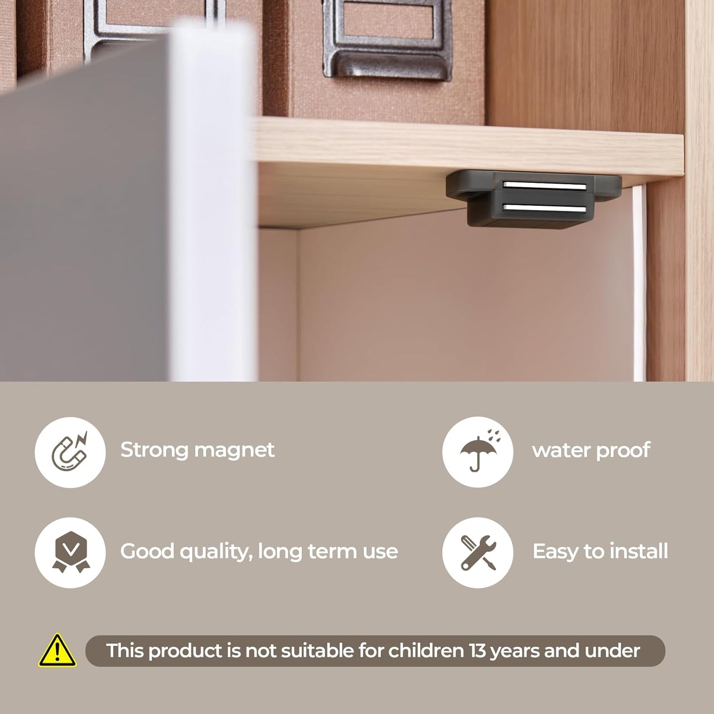 Cabinet Magnetic Catch Door Latch 30LB for Kitchen Drawer Magnets to Stay Closed Magnetic Catch Closet for Drawer（Black 24 Pack）