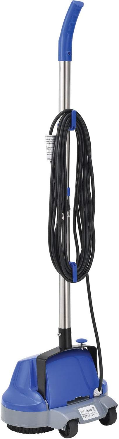 Global Industrial Mini Floor Scrubber With Floor Pads, 11" Cleaning Path, Dual Nylon Scrub Brushes, Cleans & Polishes Tile, Wood, Marble and other Hard Floors