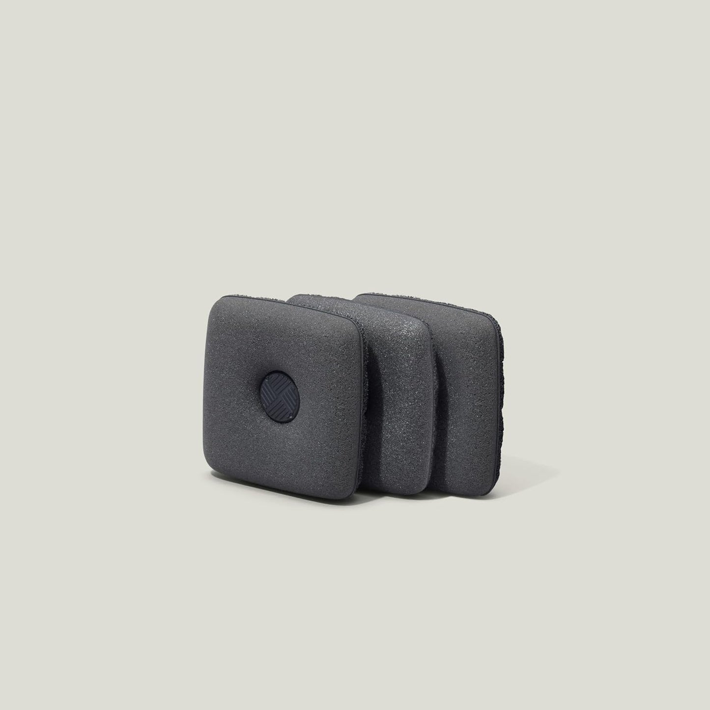 Magnetic Dish Scrubber Sponges with Sink Holder, Odor-Resistant Non-Scratch Cleaning Pads, 3 Pack, Black