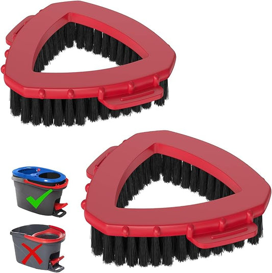Aifacay 2-Pack Spin Mop Scrub Brush Replacement Heads Compatible with O-Cedar RinseClean 2-Tank System, Triangular Hard-Bristle Scrubber Mop Head for Kitchen and Bathroom Deep Cleaning