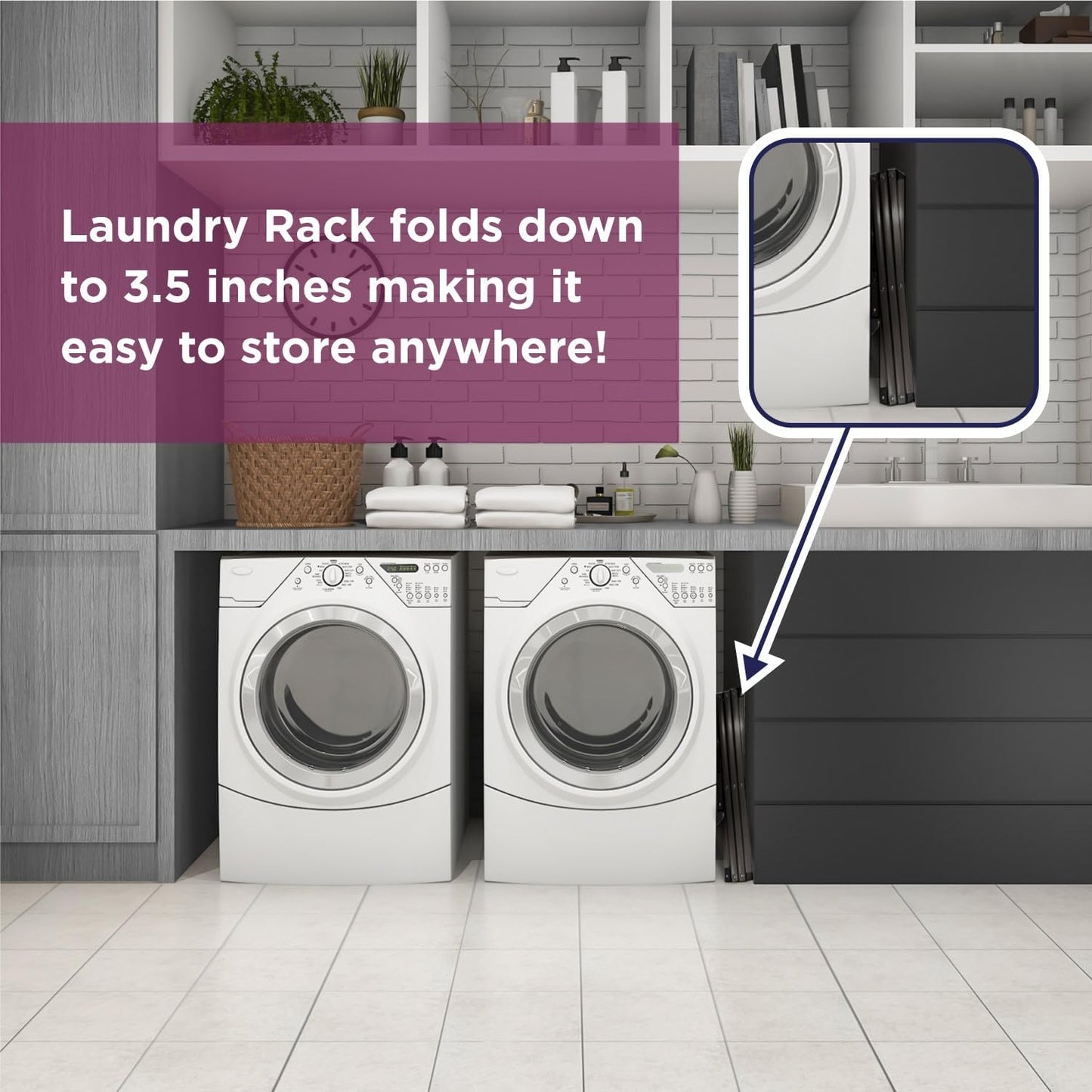 BLACK+DECKER Laundry Organization Expandable/Collapsible Clothes Drying Rack. Essential for Camping/Trailers or Anywhere You Air Dry Laundry. Oversized for Multiple Garments, (Black)