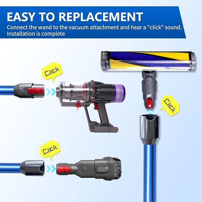 Quick Release Replacement Wand Compatible with Dyson V9, Digital Slim,V12 Detect Slim+,V12 Detect Slim Absolute Vacuum Cleaner, Vacuum Attachment Extension Parts for Home Cleaning 29inch (Blue)