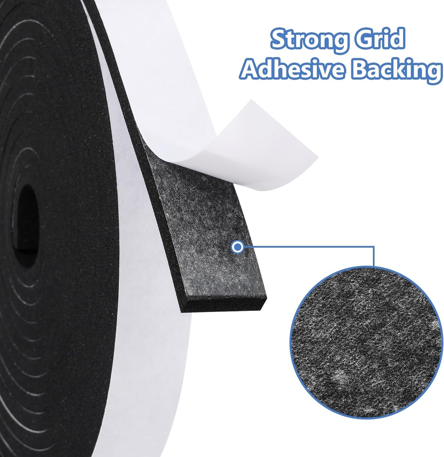 Weather Stripping Door Seal Strip- 1 Inch X 1/8 Inch X 26Feet, Strong Adhesive, Lightproof, Soundproof, Weatherproof Foam Tape Insulation for Sliding Door, Front Door Frame, Windows- Black