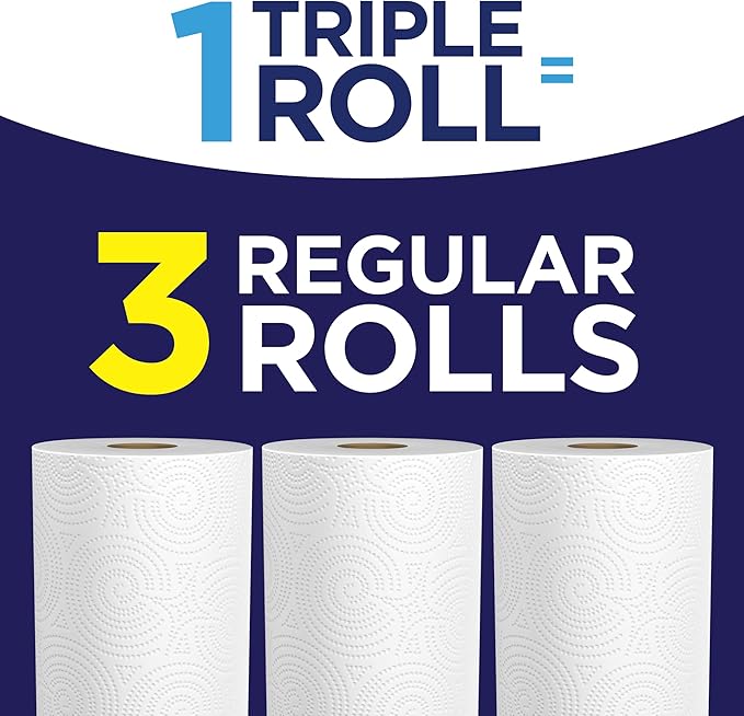 Sparkle Pick-A-Size Paper Towels, 3 Triple Rolls = 9 Regular Rolls, Everyday Value Paper Towel With Full And Half Sheets