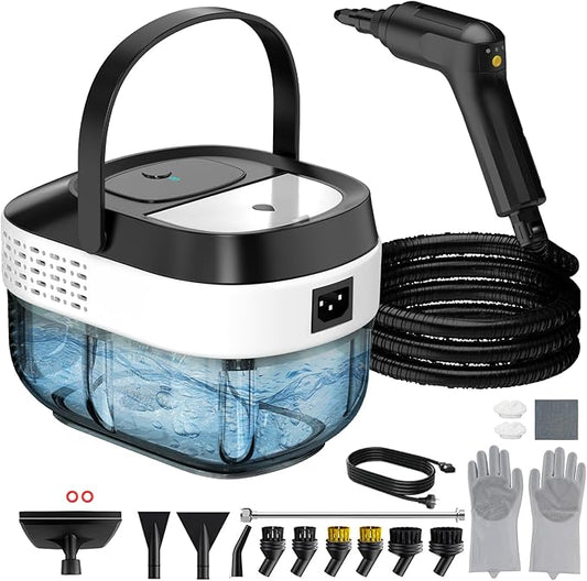 Steam Cleaner 1.6L, Adjustable Pressurized Steamer for cleaning, 15s Heat-Up, 2500W Handheld Steamer Cleaning for Home|Car|Tile|Floor, Multi-Surface Cleaning Machine with 22pcs Accessories