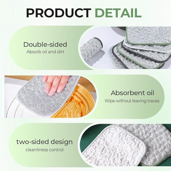Multipurpose Wire Dishwashing Cloth, 2025 Upgraded Double-Sided Cleaning Cloth, Silver Stainless Steel Cloth and Multi-Layer Cotton Thread, Metal Scrubbing Pads Sponge Cloths for Home Kitchen (5)