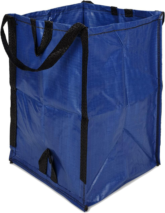 DURASACK Heavy Duty Home and Yard Bags 48-Gallon Reusable Self-Standing Lawn and Leaf Bags Garbage Can with Reinforced Handles, Blue