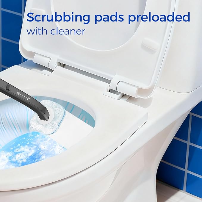 Disposable Toilet Brush, 14 Refills Toilet Bowl Cleaner Wand, Toilet Cleaner Brush Toilet Cleaning System Toilet Brush and Holder Set for Bathroom Cleaning (Black)