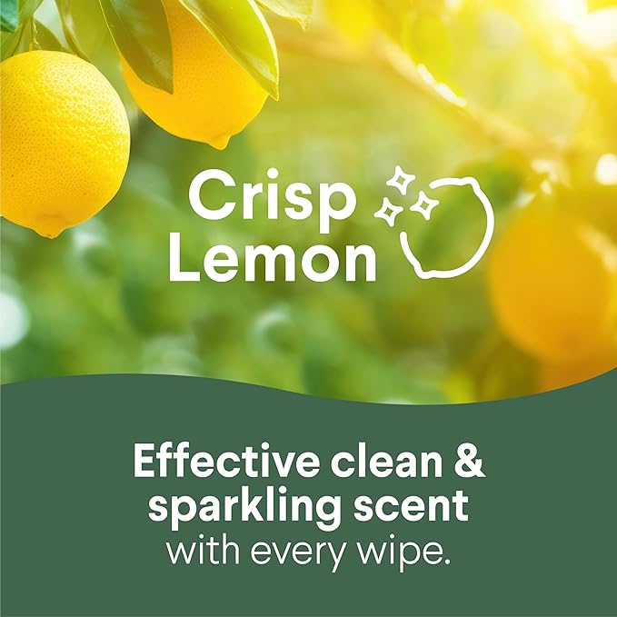 Clorox Disinfecting Cleaning Wipes, Bleach Free, Crisp Lemon, 75 Count, Pack of 6 (Pack May Vary)