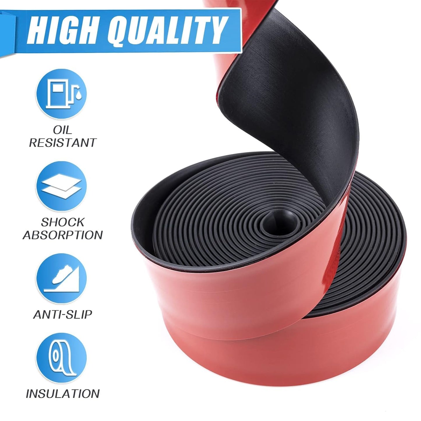Adhesive Rubber Strips Neoprene Rubber Sheets, Rolls & Strips with Adhesive Backing Rubber Pads Self Stick Seal Rubber Gasket Adhesive Back for Matting Padding - 4" Wide x 1/5" Thick x 20' Long