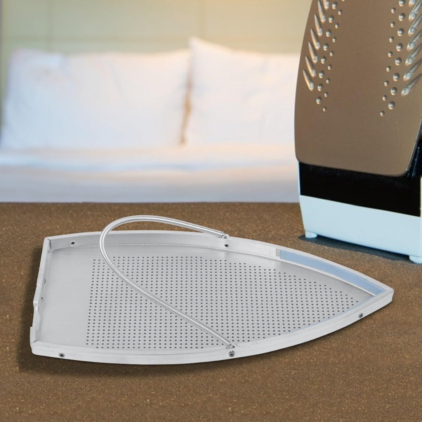 Aluminum Iron Plate Cover,Slick Cover Iron Protector for Ironing,9.1 X 4.84 in Ironing Shoe for Clothes Pressing Prevents Burn Sticking and Iron Plate Protection