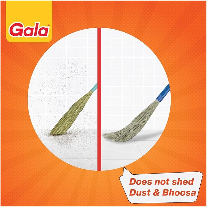 Gala No Dust Broom For Floor Cleaning, broom stick for home floor cleaning, Jhadu for home cleaning, Made of washable Fibers (Pack of 1)