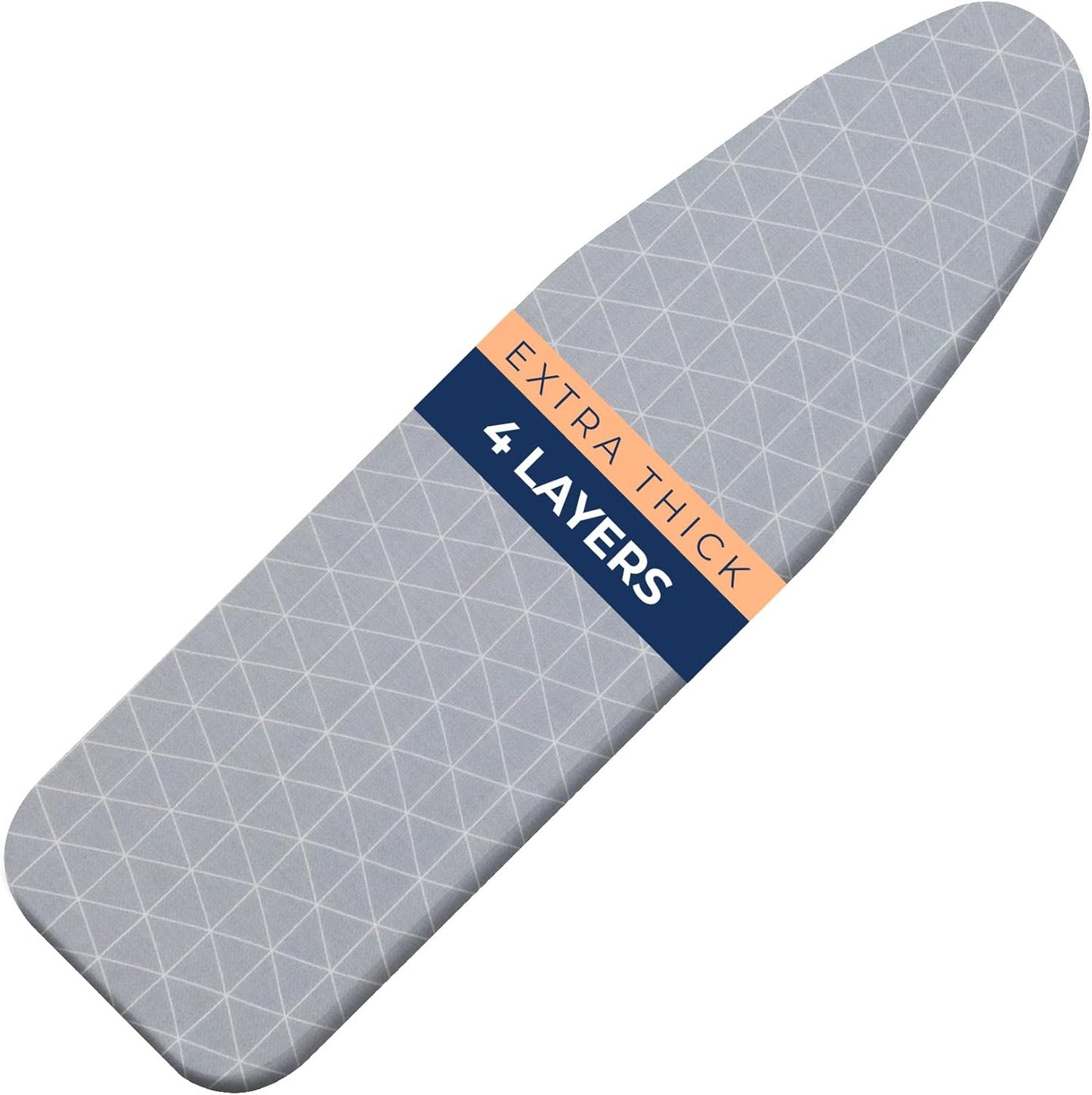 Happhom 13 x 43 Ironing Board Cover and Pad Extra Thick Heavy Duty Padded with Extra White Superior Felt Scorch and Stain Resistant with Elasticized Edges, Compatible with 12"-14" Wide 42"-44" Length