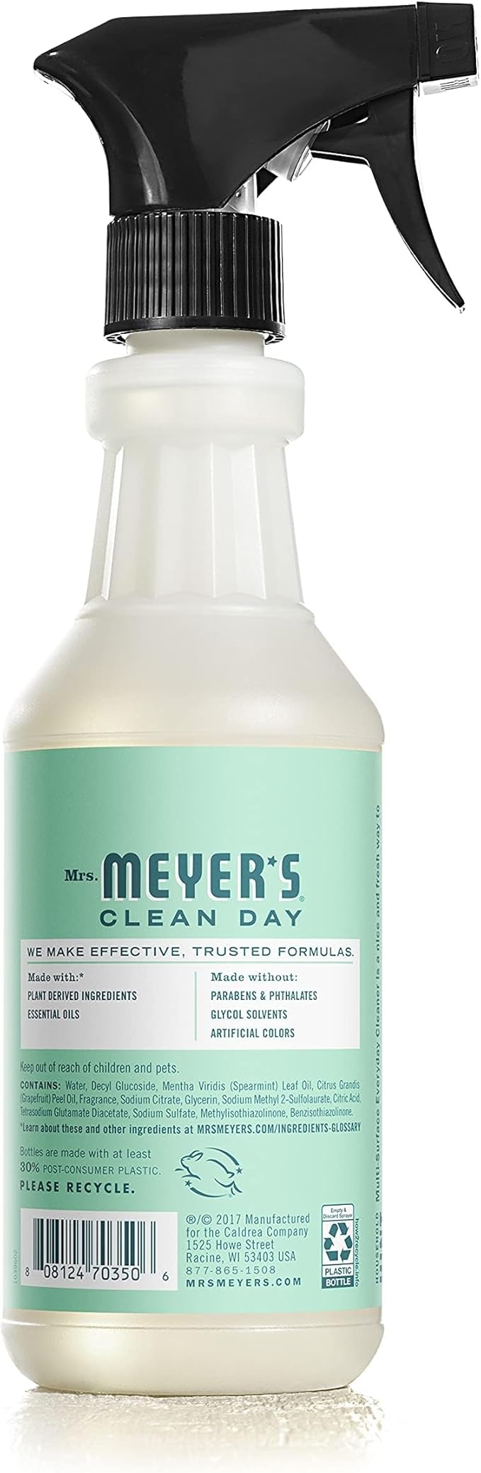 Mrs. MEYER'S CLEAN DAY Multi-Surface Everyday Cleaner Mint Scent, 16 Fl Oz (Pack of 6)