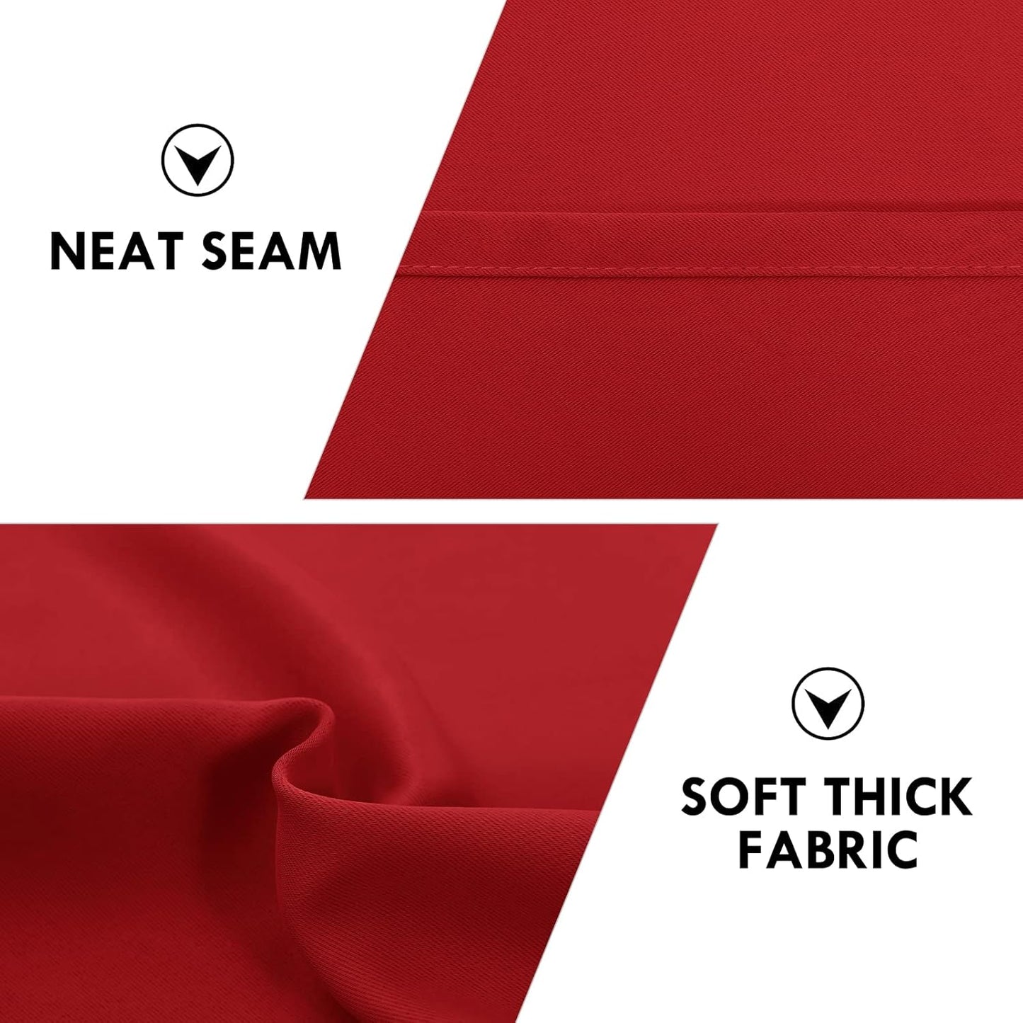 DWCN Christmas Blackout Curtains for Bedroom – Thermal Insulated Energy Saving Drapes for Living Room, Red, W 38 x L 84 Inch, Set of 2 Rod Pocket Curtain Panels