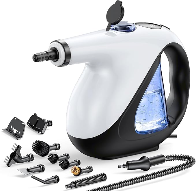 Handheld Steam Cleaner for Home 3s Instant Heat-Up No Need to Wait, Upgrade 2 LB Light Weight Easy Refill Portable Steamer Cleaner for Furniture Couch Grout Walls Kitchenware Cleaning