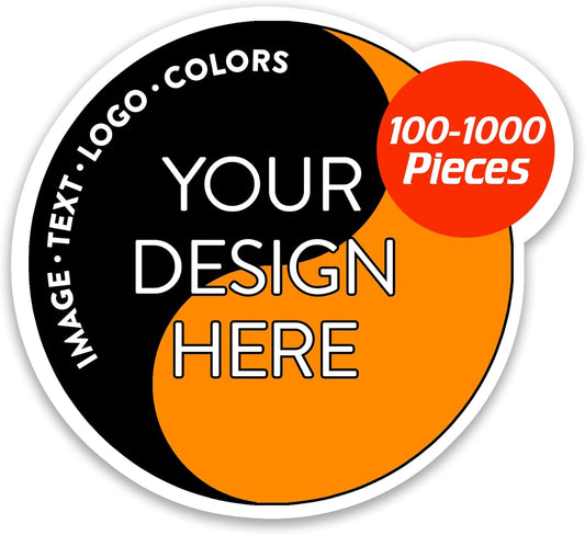 5-1000 Custom Vinyl Stickers - Upload Your own Image, Text, Design, Logo - Personalized Logo Labels for Handmade, Packaging, Bottle, Jars, Candle, Brand Stickers (Black, 5x5)