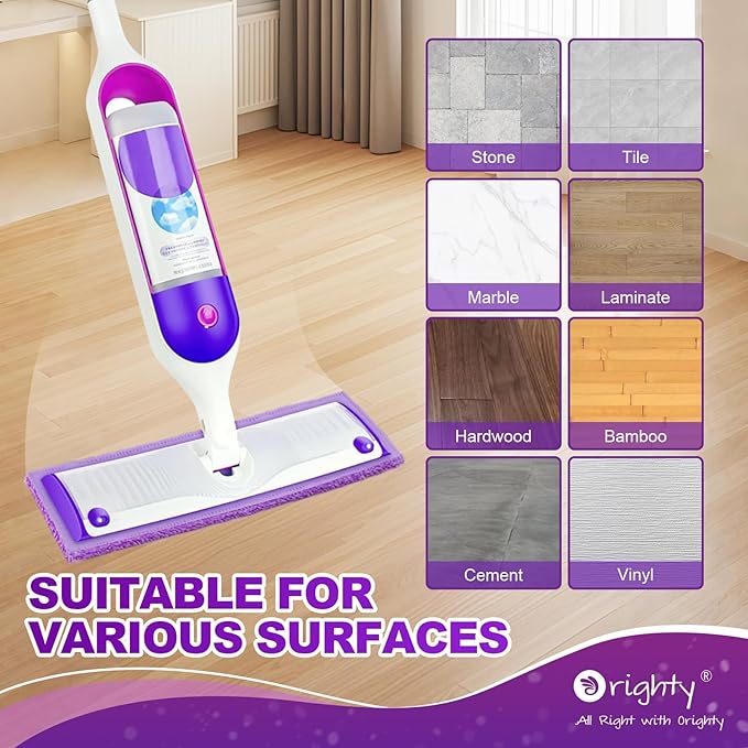 Orighty Reusable Mop Pads for Swiffer PowerMop, 10 Pack Power Mop Pads Refills for 13 ''-15 '' Spray Mop, Microfiber Mop Pads Refills for Multi-Surface Floor, Machine Washable