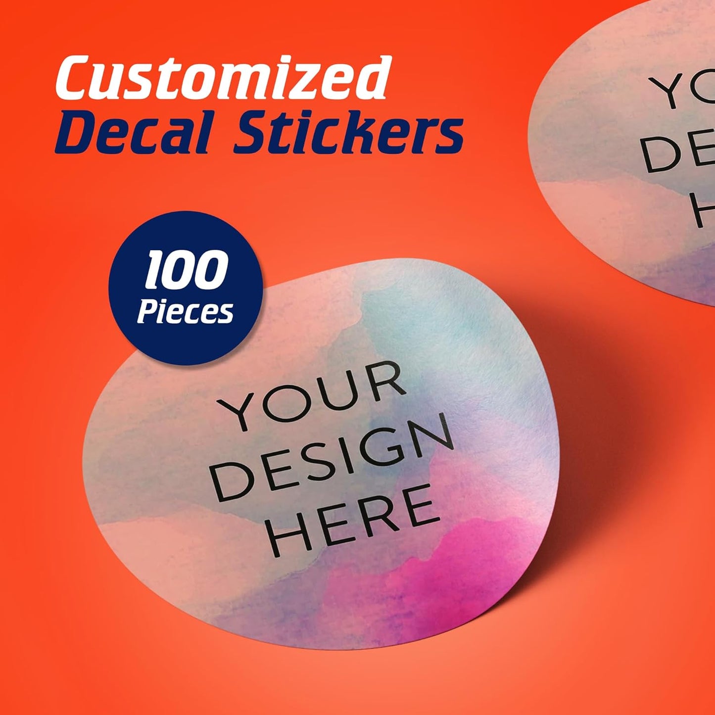 100 Custom Vinyl Stickers - Upload Your own Image, Text, Design, Logo - Personalized Logo Labels for Handmade, Packaging, Bottle, Jars, Candle, Brand Stickers (Rose, 5x5)