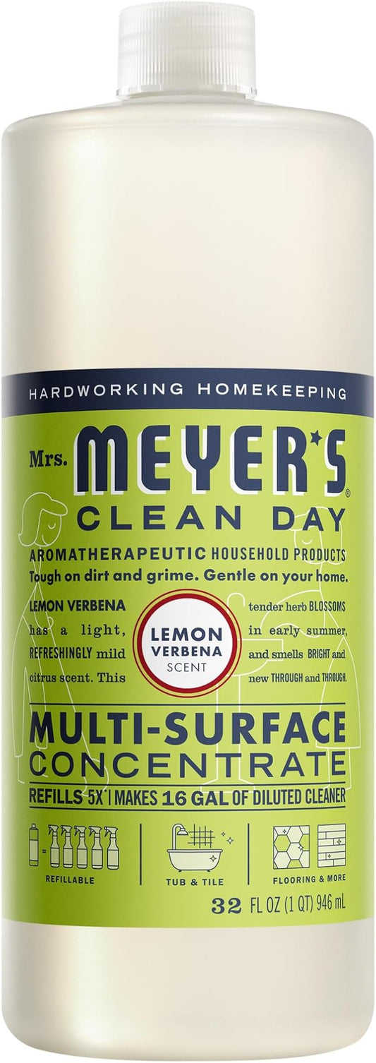 MRS. MEYER'S CLEAN DAY Multi-Surface Everyday Concentrate, Lemon Verbena Scent, 32 Fl Oz Bottle